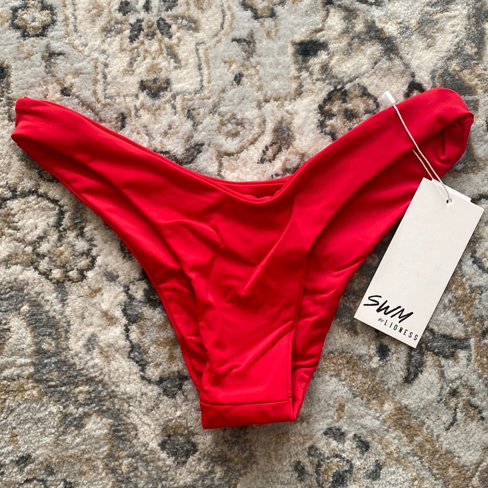 NWOT Solid red seamless cheeky bikini bottoms